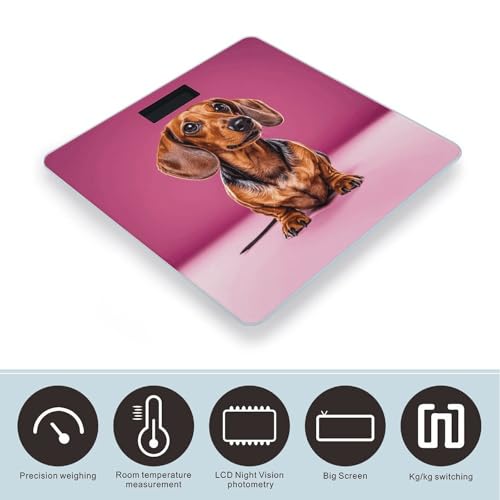 Báscula digital para baño Dachshund 400 lb capacidad miniatura 3