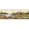 Chesapeake htm48412b cabin creek sand portrait wallpaper border  urban country home decor