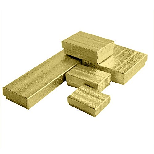 Gold Cotton Filled Jewelry Packaging and Gift Boxes Assortment #99 - Pack of 100