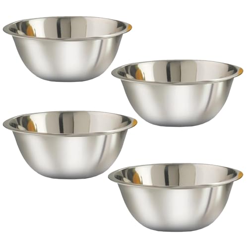 Image of KMW Stainless Steel Mixing Bowl Deep 1.5 Qt (1.4 litres) | with Enhanced Durability | Professional-Grade Build (Set of 4 Bowls)