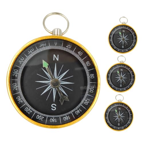 Set de 4 brújulas portátiles con llavero de aluminio