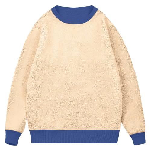 JOFOW Men's Fleece Lined Sweatshirts Athletic Warm Winter Pullover Blue - image 4