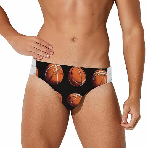 Basketball Mens Swim Briefs Quick Dry Swim Trunk Bikini Underwear Swimsuit