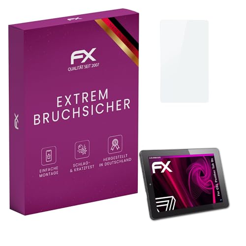 atFoliX Glasfolie kompatibel mit CSL Panther Tab 9s Bildschirmfolie, 9H Hybrid-Glass FX Schutzpanzer Folie