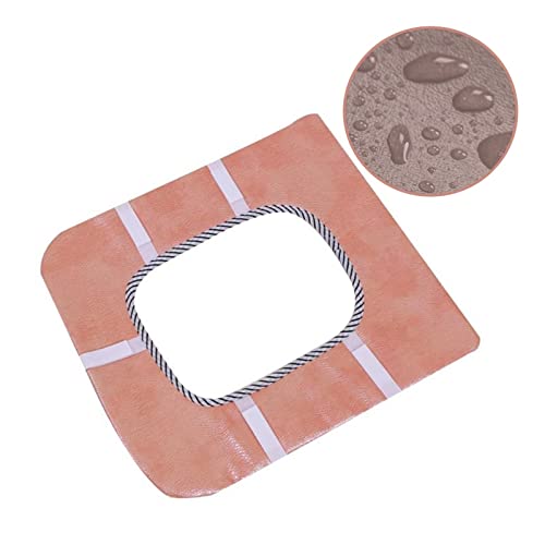 DUNBE Badezimmer-Toilettenabdeckung, quadratisch, waschbar, Thermovlies, rot, Toilettensitzkissen, Klettverschluss, Toilettensitz, Heimdekoration – Bild 5