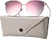 U.I station Mirrored Sunglasses for Women, Cat Eye Sunglasses, Rimless Sunglasses with Sunglasses Case (pink)