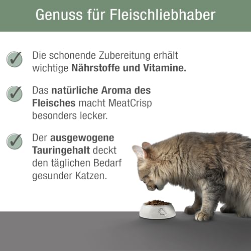 PLATINUM - Katzenfutter MeatCrisp Adult Chicken aus dem Frischfleischtrockner - 1,5kg Katzenfutter trocken mit 83% Frischfleisch - Trockenfutter für Katzen - Crispy Biss und leicht verdaulich