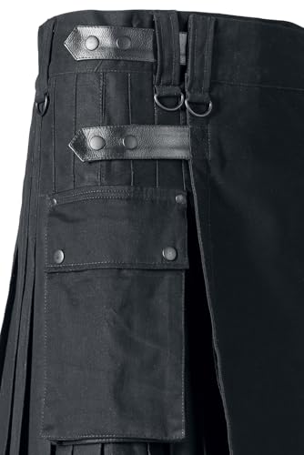 Black Premium by EMP Homme Kilt Noir avec Poche plaquée XXL – vue 5