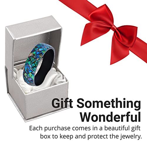 Shop Lc Delivering Joy Abalone Shell Black Resin Bangle Cuff Bracelet For Women Size 7.5" Birthday Gifts #TOP5