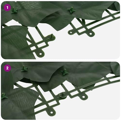 Écran de balcon vert 400x75 cm en polyéthylène avec motif de feuilles - 6