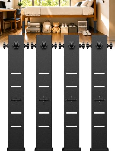 Laowu Metal Bed Risers for Dorm 5-Level Adjustable Bed Risers Heavy Duty