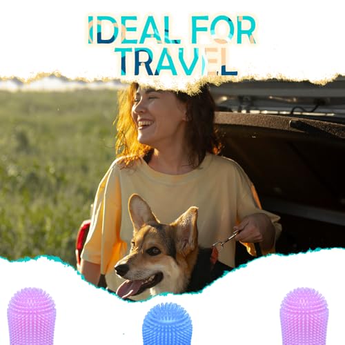 Image of Cylindrical dog toothbrush for Dogs-the Easy to Use Dog Tooth Brushing Kit, With of Toothbrush for Dogs you will get the Hygiene, Takes Care of Teeth and Gums, Ideal for Pets of All Ages-Pink-2 Pack