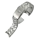 BCMCBV 21mm T120 Solido In Acciaio Inox Cinturini Per Tissot T120407 Parti Dell'Orologio Accessori Bracciale Uomo Cinturino, 21mm T, agata, Argento