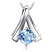 JewelryPalace 1ct Rond Pendentif Pierre Naturelle Topaze Bleu Ciel en Argent Sterling 925 Pour Femme, Ensemble Parure de Bijoux Fille, Collier Ventilateur Chaine Cadeau Anniversaire 45CM
