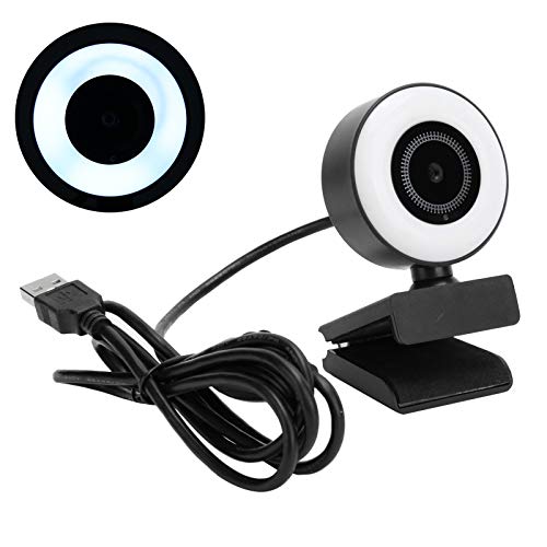 Elprico 1080P HD-Webcam, Autofokus-PC-Webcam mit Ringlicht-Streaming-Computer-Webkamera mit Integriertem Mikrofon Geeignet für Live- / Videokonferenzen – Bild 4