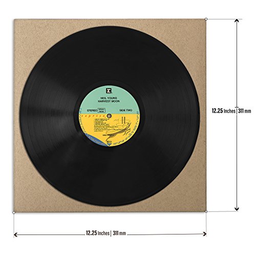 Tunephonik 12-Inch Vinyl Record Lp Jackets With Spine, Kraft Finish And No Center Hole | 25 Pack | Made In Usa #TOP1