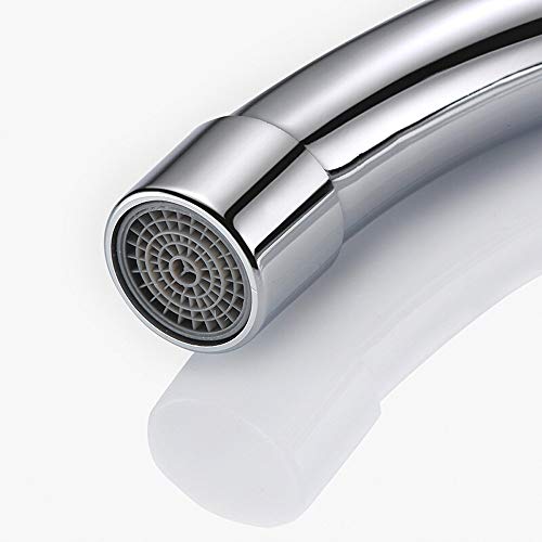 Robinet mélangeur cuivre lavabo double trou chrome orientable 360 - 7
