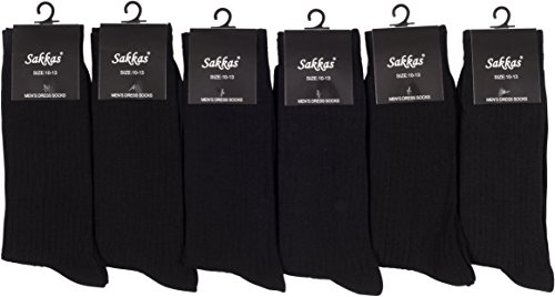 Sakkas Men's Cotton Blend Ribbed Dress Socks Value 6-Pack2