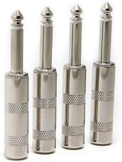 Ancable 4-Pack 1/4" TS Jumbo Plugs Solder Type for Guitar, Instrument, Speaker/Microphone/Patch Cables - 6.35mm Male 1/4 Inch Phone Plug