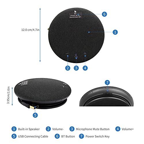 Speakerphone portable de conférence pour appel vidéo et ordinateur