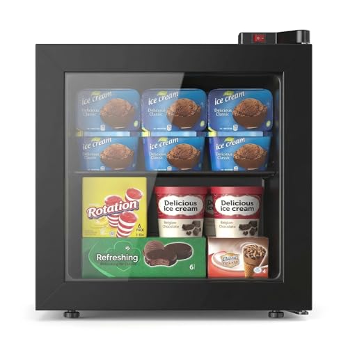 Electactic 1.1 Cu.ft Mini Freezer with Display Glass Door, 7-Level Temperature Control, -10°F to...