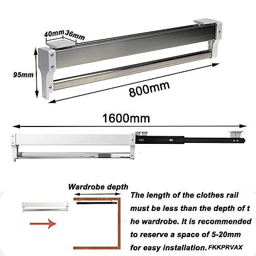 Rail de diapositives LWX coulissant pour pantalon et penderie rétractable - 7