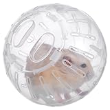 Generisch Kleiner Hamsterlaufball aus Kunststoff 10cm Weiß Kleintier Gymnastikball für Zwerghamster Bewegungs und Beschäftigung in Kleinen Räumen