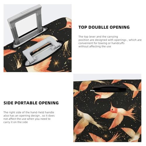 Luggage Cover Protector - Classy Bird Flash Gold Print Suitcase Covers for Luggage Fit 22-24 Inch Suitcase4