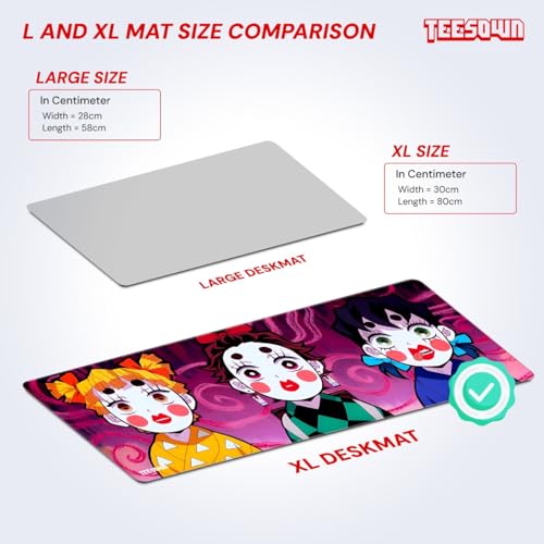 Image of Stitched Demon Slayer Anime Extended Mousepad (12x31) for Laptop, Desktop, PC and Gaming Deskmat (Stitched Edges, XL)