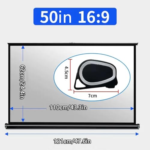 Pantalla manual para proyector NILZA 50" 16:9 portátil miniatura 5