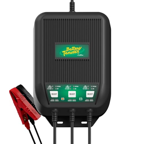 Battery Tender WaveCharge 9 AMP - 3 Bank Multibank Charger - 3 AMPs Per Bank - Selectable 12V / 6V - Smart and Switchable Multi Battery Charger and Maintainer - 022-1003-DL-WH
