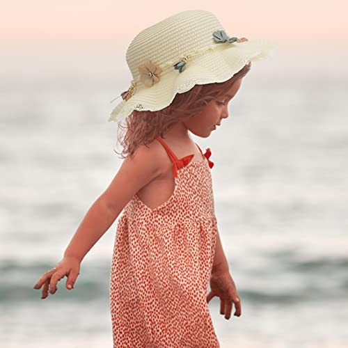 CLISPEED 1pc Wide Brim Childrens Sun Hat for Milky White Fashionable Sun Protection Breathable Design Fits Head Circumference for Outdoor Activities2