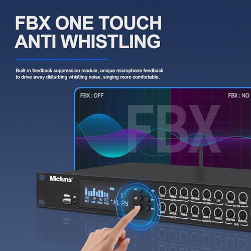 Micfuns KT900 Digitaler Pre-Stage-Effektor, Anti-Heulen, Audio-Prozessor, Echo-USB, MP3, Bluetooth, Optisch