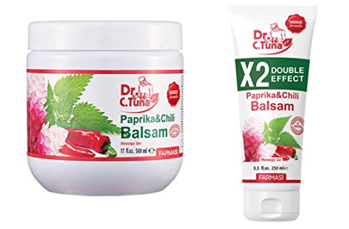 Farmasi Dr C Tuna Balsam Double Effect Paprika 250 ML (Tube 250 ml) and Balsam 500 ml Set.