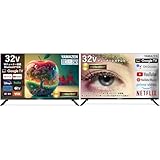 【セット買い】山善 テレビ Wチューナー 液晶 32インチ ハイビジョン QRK-32WHDST ネット動画対応 + テレビ チューナーレス 液晶 32インチ 地上波受信なし フルハイビジョン QRK-32TL2K image