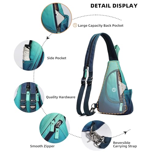 Image of KL928 Canvas Sling Bag - Small Crossbody Backpack Shoulder Casual Daypack Rucksack for Men Women