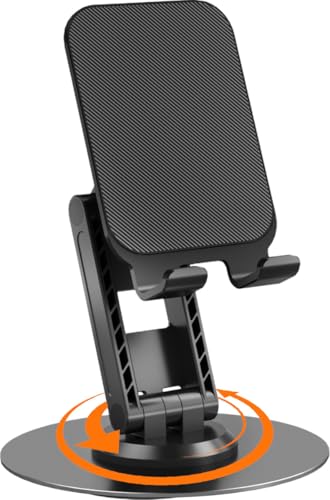WINOK 360°Drehbarer Handy-Ständer Tisch, Faltbarer Handyhalterung, Einstellbare Lackierbare Metall Handyständer Verstellbar Schreibtisch-Ständer für 4-11 Zoll Smartphones, Tablets und E-Readern