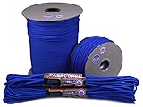 BoredParacord - 1', 10', 25', 50', 100' Hanks & 250', 1000' Spools of Parachute 550 Cord Type III 7 Strand Paracord WELL Over 300 Colors - Royal Blue - 100 Feet