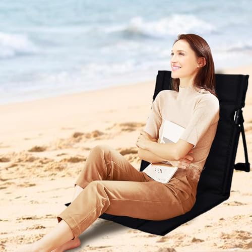 Chaise de sol polyvalente dossier réglable avec coussin pliable de plage