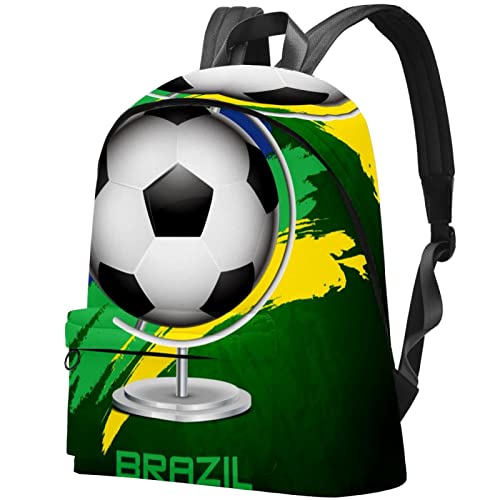 Grand sac à dos en toile Brésil Football College School Homme et Femme, Multicolor