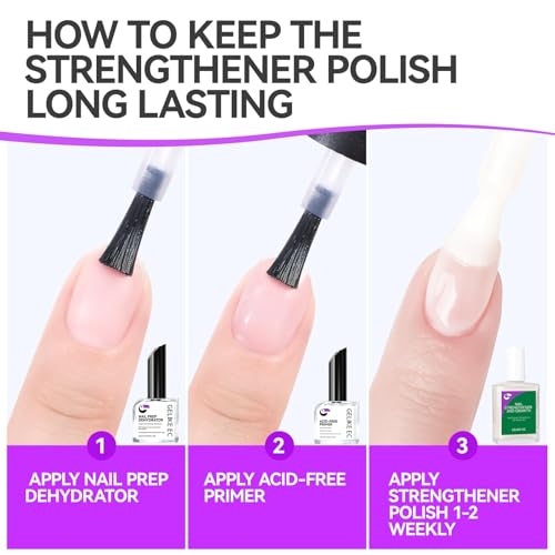 Image of Nail Strengthener Protein for Damaged Nails: Pink 6 in 1 Natural Nail Hardener Extra Strong and Growth - Long Lasting Repair for Damaged Nails - Growth Oil for Salon Home Daily Work