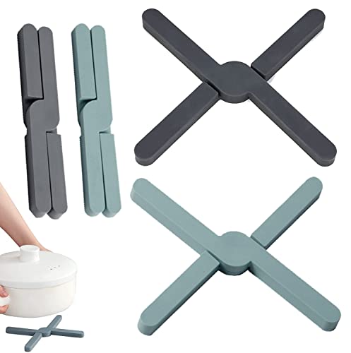 Gendako Salvamanteles de Silicona Plegables Almohadilla de Silicona Plegable Manteles Individuales de Silicona Plegables Salvamanteles Plegables para Platos, tazones, ollas Cover