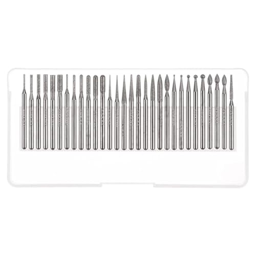 JYNXOR 30 Pièces Fraise Diamant, Fraises Rotatives Diamant, Accessoires Rotary Tool avec Tige de 3mm, Fraises Diamantées pour Sculpture, Pour Verre, Pe Jade,...