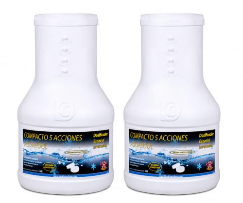 Pack 2 UDS - DOSIFICADOR INVERNADA AQUAPOOL 4 KG (2x2 KG) - Cloro de Invierno 5 Acciones - Sin Cobre - Tratamiento autodosificador Piscinas Invierno - Apto Piscinas Liner