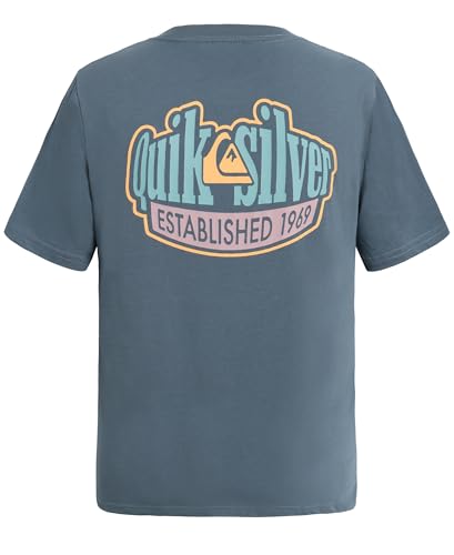 Image of Quiksilver Boys' Short Sleeve Logo Graphic T-Shirt, Soft & Comfortable, Regular Fit