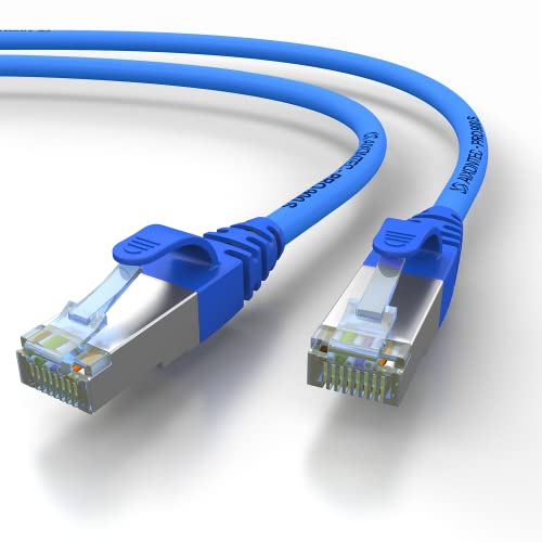 AIXONTEC 3,0 m CAT 7 Profi-Netzwerk-LAN-Kabel-Blau Cat6a Profi-Patchkabel SFTP (Pimf) 10 Gigabit Ethernet Kat7-LANKabel HIGHEND Cat7 S/FTP flex Powerlan-Kabel Switch Router Access Point