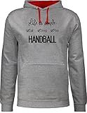 Shirtracer Handball EM 2022 Trikot Ersatz - Life is Simple Handball - M - Grau meliert/Rot - Handball wm - JH003 - Hoodie zweifarbig und Kapuzenpullover für Herren und Damen