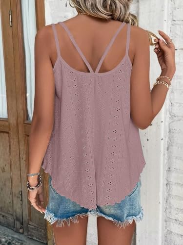 DUOEASE Tank Top Damen Sommer Spaghetti Oberteile Schwarz Sommermode ärmellose Shirt Damen – Bild 2