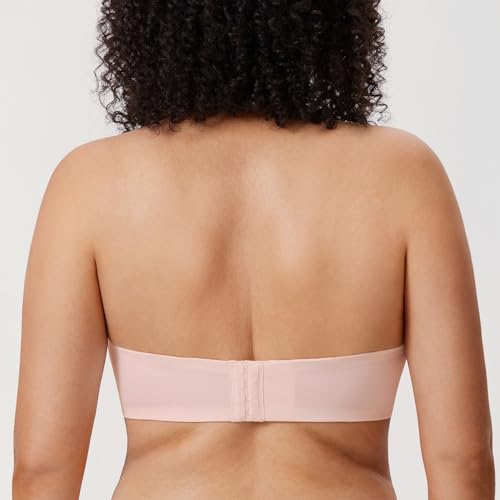 Image of DELIMIRA Women's Strapless Bra Minimizer Seamless Underwire Unlined Bandeau for Big Bust