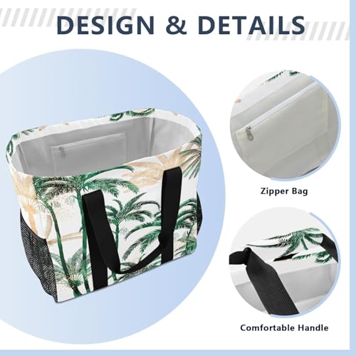 Foldable Grocery Reusable Tote Grocery Bag, Travel Canvas Shoulder Bags, Large Casual Laundry Pool Beach Bag3